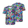 thumbnail image 3 of Daiia Colorful Tie Dye Stained Glass 2 Mens Baseball Jersey Button Down Shirts Short Sleeve Sports Uniforms-XX-Large, 3 of 9