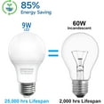thumbnail image 3 of 6-Pack Light Bulbs 60 Watt, Daylight White 5000K, A19 E26 LED Bulbs, Non-Dimmable, 3 of 6