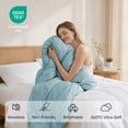 thumbnail image 5 of Unikome Lightweight Goose Feather Fiber Comforter, Cal King Size, Soft Duvet Insert with Box Stitch Design, 8 Loops, Machine Washable, 108 x 94 in, Blue, 5 of 10