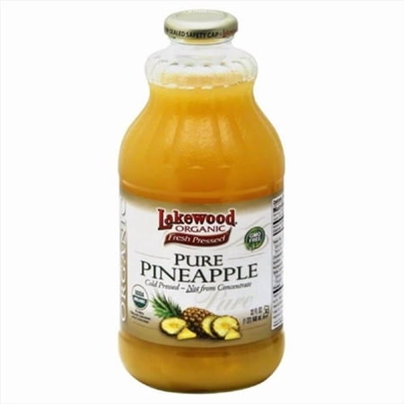 Lakewood Juice Pure Pineapple Organic - 32 Fl Oz- Pack Of 6