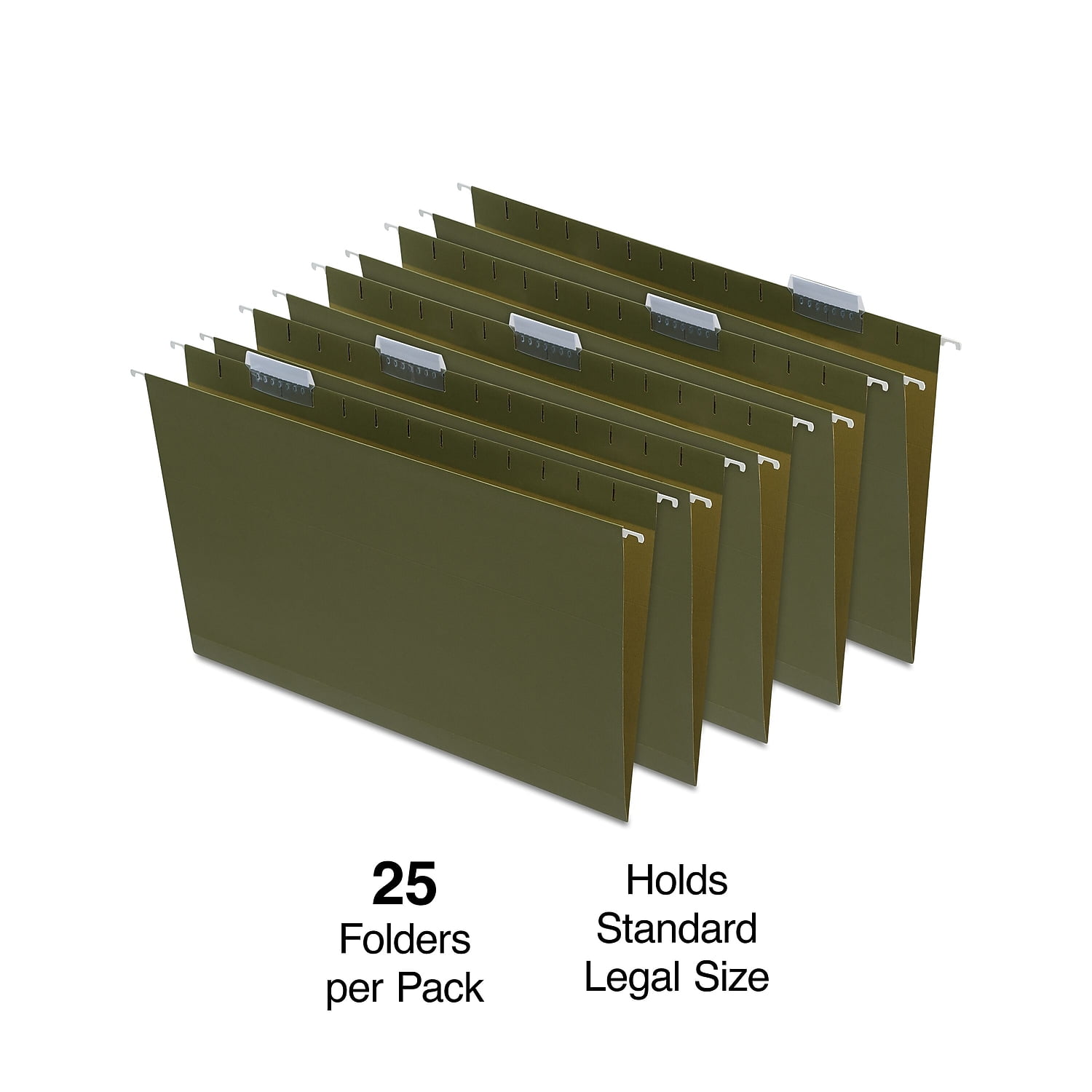 HITOUCH BUSINESS SERVICES Box Bottom Hanging File Folder 2' Exp 5-Tab Legal Std Green 25/BX TR117523