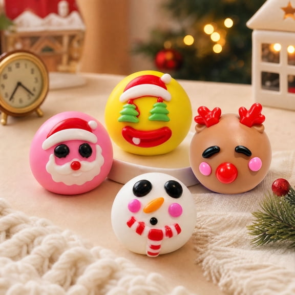 Christmas Dumpling Squishy Toy Random Color Slow Rising Soft Squeeze Decompression Dough Novelty Stress Relief Sensory Toy for Holiday Party