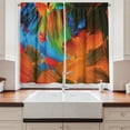 thumbnail image 2 of Ambesonne Colorful Kitchen Curtains, Watercolor Brush Strokes, 55"x39", Multicolor, 2 of 3