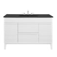 thumbnail image 5 of Single Sink Vanity Cabinet, White Black, Wood, Mid Century Hotel Bedroom Bathroom, Modern Contemporary HB33685, 5 of 11