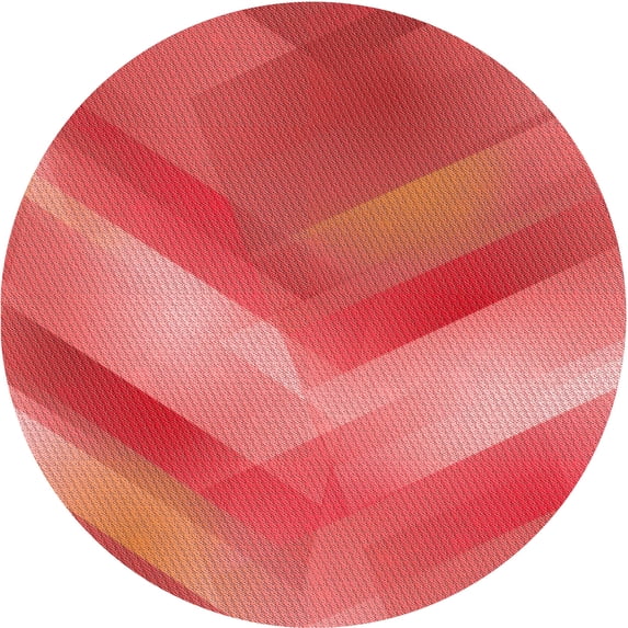 Ahgly Company Machine Washable Indoor Round Transitional Red Area Rugs, 8' Round