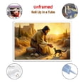 thumbnail image 2 of Jesus And The Kitten Jesus Christ Greeting A Young Cat with A Smile Room Aesthetic Poster Print Art Wall Painting Canvas Posters Gifts Modern Bedroom Decor 12x18inch(30x45cm), 2 of 6