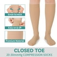 thumbnail image 6 of MARTINE MALL 2 Pair Beige Knee High Graduated Compression Stockings 20-30 mmhg Close Toe Compression Socks for Women and Men, 6 of 7