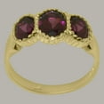 thumbnail image 3 of LBG British Made 14k Yellow Gold Natural Garnet Womens Anniversary Ring - 33 size options - Size 4.75, 3 of 7