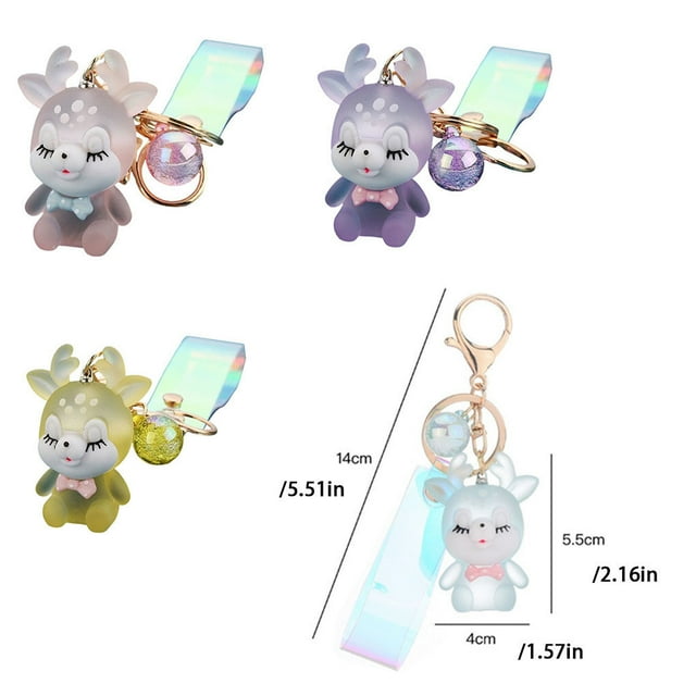 Keychain Pendant Luminous Hanging Ball Keyring Decoration Backpack Handbag Backpack Purse Bag Key Chain Handcraft Fashion Stylish Decor Blue