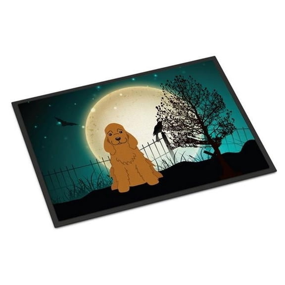 Carolines Treasures BB2285JMAT Halloween Scary Cocker Spaniel Red Indoor or Outdoor Mat, 24 x 0.25 x 36 in.