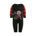 thumbnail image 1 of ZAXARRA Christmas Family Pajamas Set Santa Plaid Print Tops+Trouser/Romper, 1 of 9