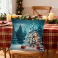 thumbnail image 5 of YIKA Christmas Tree Snowflake Reindeer Pillowcase Christmas Pillow Cover Holiday Decoration Sofa Decoration Linen Pillow Home Sofa Holiday Decoration Pillow Cover A, 5 of 6