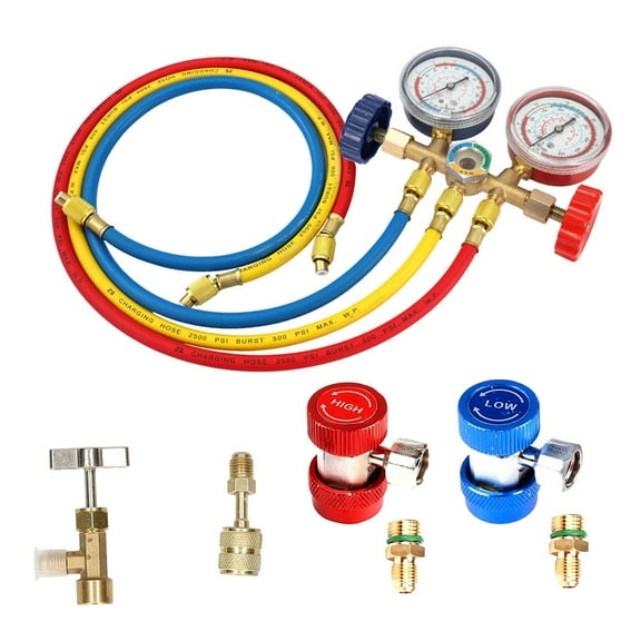 1.5M Hose R134a Refrigerant Manifold Gauge Air Condition Refrigeration Set Air Conditioning Tools Set For R12 R22 R404A R134A ,Easy to Use