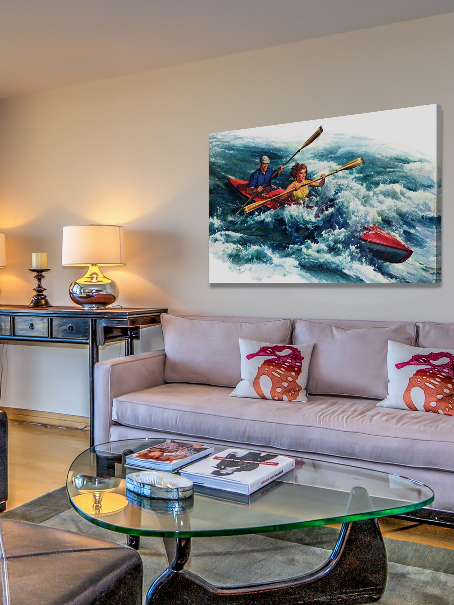 "Raging Rapids" Painting Print on Wrapped Canvas