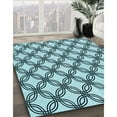 thumbnail image 3 of Ahgly Company Machine Washable Indoor Rectangle Transitional Electric Blue Area Rugs, 8' x 10', 3 of 7
