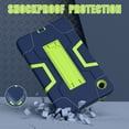 thumbnail image 6 of SaniMore Hybird Case for Samsung Galaxy Tab A9 Case 8.7" 2023 SM-T550 SM-P550, Rugged Heavy Duty Protective Shell Hidden Kickstand Dual Angle Stand Shockproof Anti-drop Cover, Navy+Green, 6 of 6