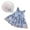 Blue, variant on Kiijoy Toddler Girls Summer Floral Bow Dress Sleeveless Backless Princess Dress Straw Hat Set, Sizes 6M-6Y