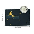 thumbnail image 3 of DouZhe Polyester Set de 4 Napperons, Étoiles de Lune Nuages Thème Motif Résistant à la Chaleur Place Mats pour Table à Manger, 12 x 18 Po, 3 of 6