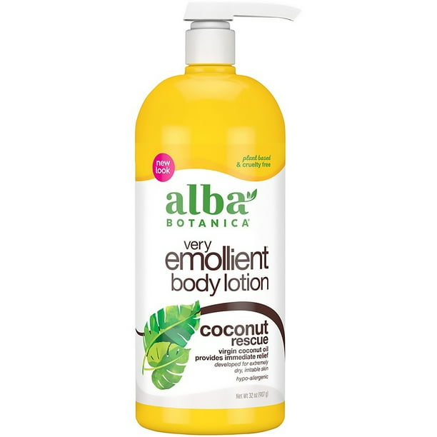 Alba Botanica Very Emollient Body Lotion, Coconut Rescue, 32 oz