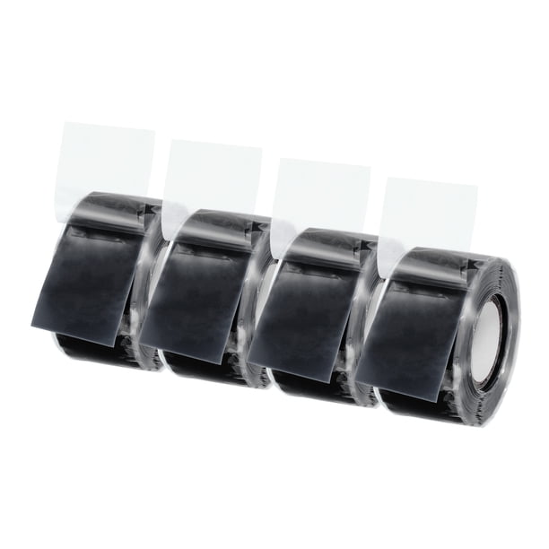 Cinta de agarre Uxcell, cinta de silicona auto-fusionante de 10 pies, cinta de reparación de sellado, negra 4 piezas