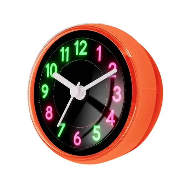 Reloj de baño impermeable analógico con ventosa, reloj de encimera, resistente al agua Naranja B