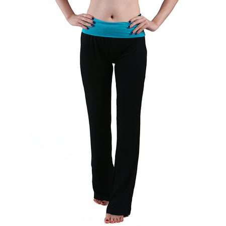 HDE Women's Maternity Yoga Pants Comfortable Lounge Pregnancy Pants Folded Waist (Small,