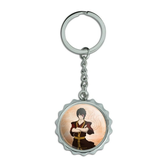 Avatar the Last Airbender Zuko Keychain Chrome Plated Metal Pop Cap Bottle Opener