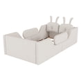 thumbnail image 5 of Twin Size Upholstered Platform Bed with Rabbit Cushion, Floor Upholstered Bed with Removable Side Rails, 5 of 9