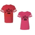 thumbnail image 1 of My Favorite People Call Me Dad Mom Unisex Couple Matching Cotton Jersey style T-Shirt Contrasting stripes on sleeves (Men Red / Women Pink) (Men L / Women XXL), 1 of 3