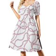 thumbnail image 3 of Vestido elegante de manga corta con corona vintage, estilo academia oscura de los años 80, bandera de la Union Jack británica, vestidos de mujer chic, promoción., 3 of 7