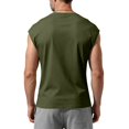 thumbnail image 5 of Men's Cap Sleeve Tank Tops Regular Fit Crew Neck Muscle T Shirts Causal Fitness Running Tees Basic Streetwear Tanks Army Green XXL, 5 of 6