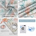 thumbnail image 2 of Teal Red Jellyfish Coastal Blackout Curtains for Bedroom, Vintage Beach Coral Starfish Nautical Thermal Insulated Kitchen Drapes with Grommets, Light Blocking Window Treatment, 2 Panels 52" x 63", 2 of 7
