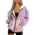 thumbnail image 4 of SCRAWLGOD Cartoon Axolotl Womens Hoodie Zip Up Plus Size L Womens Graphic Hoodies Long Sleeve Oversized Sweatshirt for Women Travel Soft Zipup Hoodie Women Fall, 4 of 7
