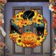 thumbnail image 2 of Guirnalda De La Puerta De La Cosecha De Otoño Con El Ornamento Decorativo Gato Negro Señal De La Puerta De Madera De La Calabaza Atractiva Para El Día De Acción De Gracias De Halloween Monstrate HA013457-00, 2 of 7