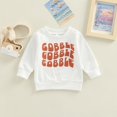thumbnail image 2 of QUOTAY Childrens Letter Print Round Neck Long Sleeved Printed Sweatshirt for Boys Girls and Babies Cute Tops for Ages 0-to-3-Years-Old White,0-6 Months, 2 of 3