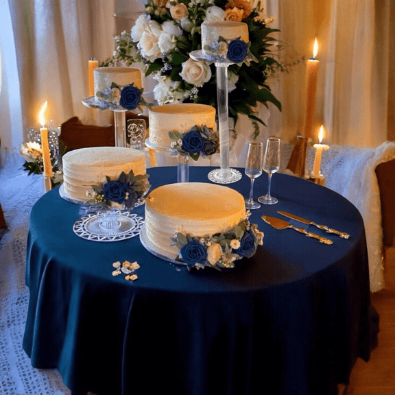 5 Tier Acrylic Cake Stand - Heavy Duty Round Wedding Cake and Cupcake Stand Combo for Christmas Table, Wedding, Party, Birthday - Crystal Clear Cake Stand, Dessert Display Stands