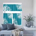 thumbnail image 6 of Kitchen Window Curtains Valance and Tier Set, Summer Blue Ocean Abstract Coral Rod Pocket Tier Curtain Valance Set, Modern Minimalist Art Light Filtering Cafe Curtains for Bedroom Living Room, 6 of 9
