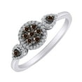 thumbnail image 2 of AFFY 1/4 CT Round Champagne & White Natural Diamond Engagement Collared Promise Ring 10k Solid White Gold (Clarity - I2-I3, 0.25 Cttw) Ring Size-8.5, 2 of 2