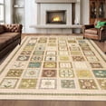 thumbnail image 3 of Wondo 6x9 Washable Non-Slip Area Rug - Boho Moroccan Geometric Bohemian Carpet for Living Room, Bedroom, Dining Room, Office, Beige, 3 of 9