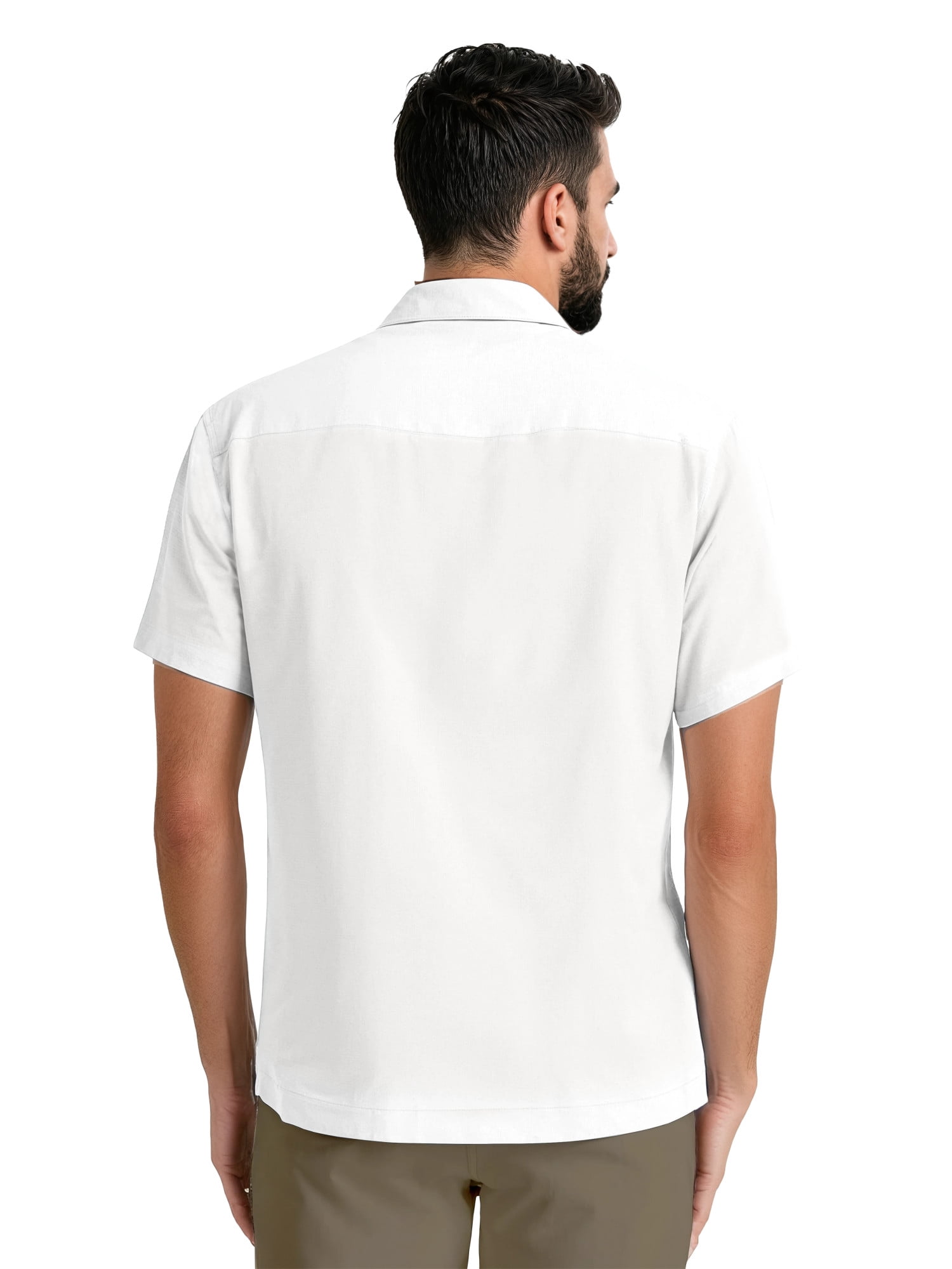 Havanera Men's and Big Men's Camp Collar Guayabera Short Sleeve Button-Down Shirt, Sizes S-5XL