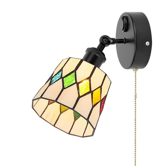 Kiven 12V LED Interior Lights with USB Port,RV Reading Lamp with Pull Chain Switch,4W Tiffany-style Wall Sconce Adjustable Warm White for RV Caravans Boats, Hard-Wired Surface Mount DZ0575