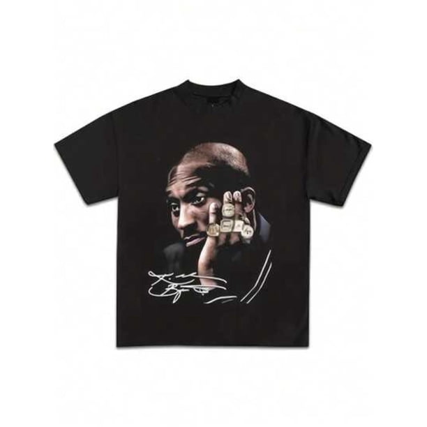 T-shirt graphique Kobe Bean Tall Shrug, 220 g, pur coton, imprimé recto, col rond, manches courtes, style streetwear, pour homme