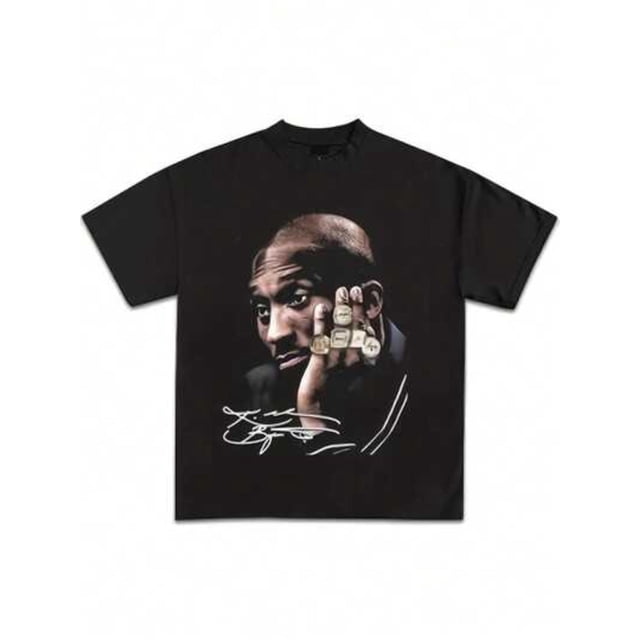 T-shirt graphique Kobe Bean Tall Shrug, 220 g, pur coton, imprimé recto, col rond, manches courtes, style streetwear, pour homme