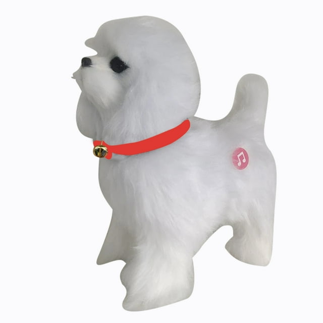 SIYTUAU Interactive Walking Barking Robot Dog Toy With Sound Control Touch Sensor Plush Stuffed Animal White Electronic Pet For Kids Children G