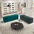 thumbnail image 4 of MCombo Waiting Room Benches, Guest Reception Lobby Chairs for Salon, Velvet Upholstered Ottoman for Bedroom Entryway 4698 (Green), 4 of 9