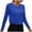 Blue, variant on longantii Workout Shirts Women Summer Long Sleeve Solid Color Yoga Dance Tops Open Back Athletic Clothes 2026 Khaki XL