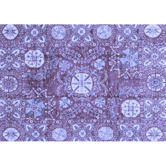 Ahgly Company Indoor Rectangle Abstract Blue Modern Area Rugs, 7' x 9'