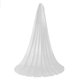 thumbnail image 1 of Velo de novia largo de una sola capa de tul, velo de capilla estilo catedral con peineta lateral para novia (blanco), 1 of 5