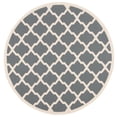 thumbnail image 3 of Safavieh Courtyard Amber Geometric Indoor/Outdoor Area Rug, Anthracite/Beige, 5'3" x 5'3" Round, 3 of 9