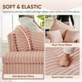 thumbnail image 5 of FFH Oversized Accent Chair with Ottoman for Living Room, Bedroom, Corduroy Lounge Chair with Ottoman, Chaise Lounge Indoor, Pink, 5 of 11